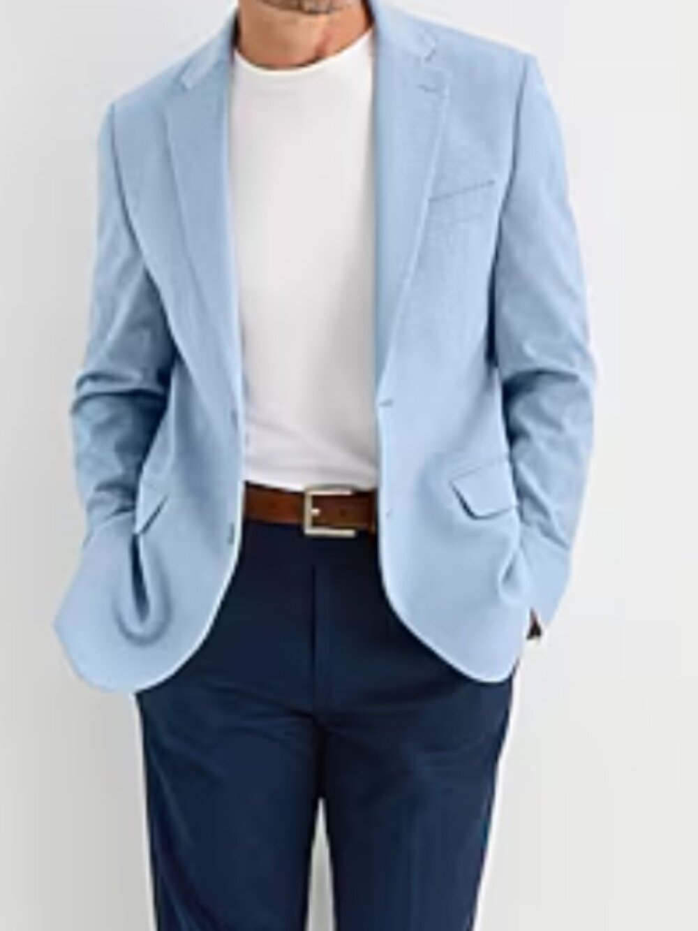 Van Heusen Mens Modern Fit Sport Coat Comfort Performance Size 44R Light Blue